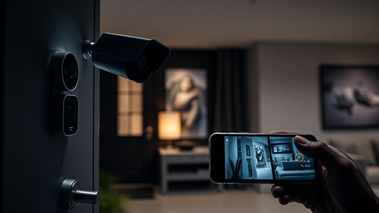 Sistema de seguridad inteligente en el hogar con cámaras y sensores domóticos